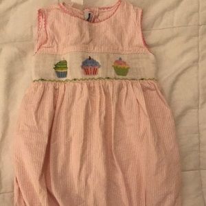 Silly goose Seersucker cupcake bubble 24 months